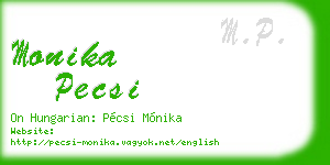 monika pecsi business card