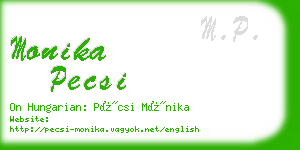 monika pecsi business card